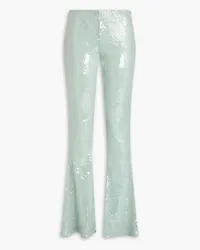 16ARLINGTON Koro sequined mesh flared pants - Green Green