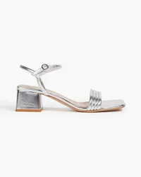 Gianvito Rossi Lena 45 metallic leather sandals - Metallic Metallic