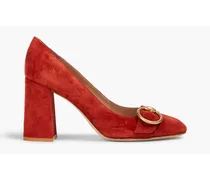 Gianvito Rossi Buckled suede pumps - Red Red
