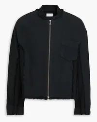 John Elliott + Co Frayed cotton-drill jacket - Black Black