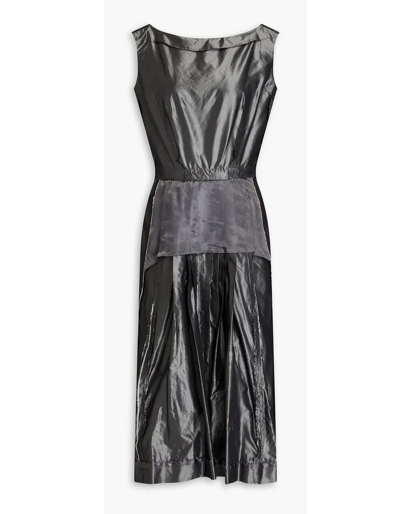 Maison Margiela Pleated silk-taffeta midi dress - Gray Gray