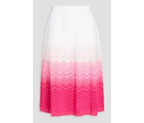 Intarsia-knit cotton-blend skirt - White