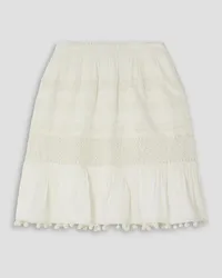 Ulla Johnson Amelia crochet-trimmed cotton-blend poplin mini skirt - White White