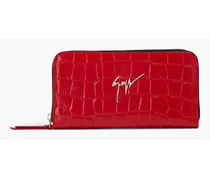 Croc-effect leather wallet - Red