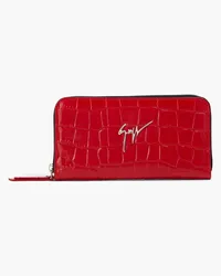 Giuseppe Zanotti Croc-effect leather wallet - Red Red