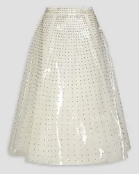 Valentino Garavani Sequin-embellished vinyl midi skirt - White White