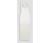 Diana fringed knitted maxi dress - White