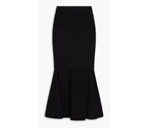 Fluted stretch-knit midi skirt - Black