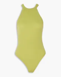 ALIX Paxton ribbed stretch-modal jersey bodysuit - Yellow Yellow