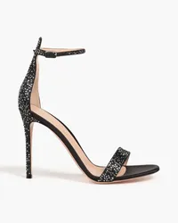 Gianvito Rossi Crystal-embellished satin sandals - Black Black