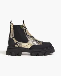 Ganni Croc-effect leather Chelsea boots - Animal print Animal