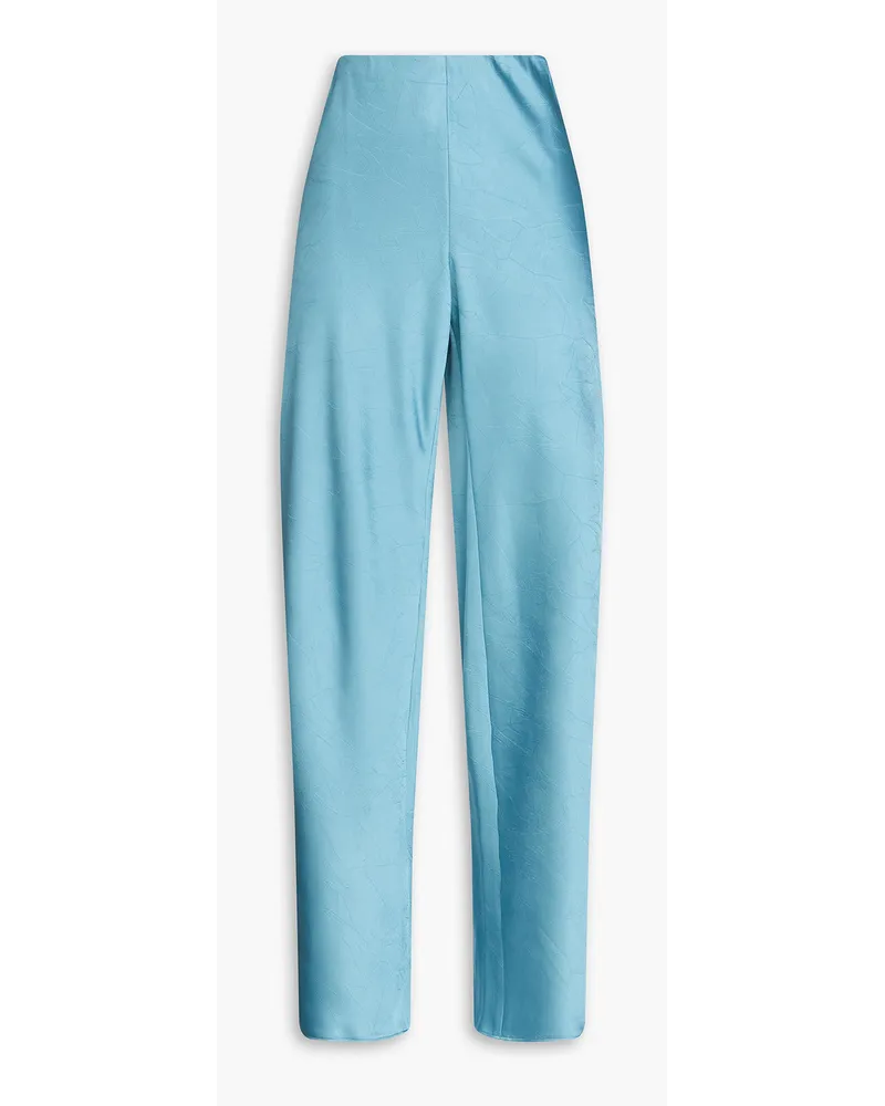 Vince Crinkled-satin wide-leg pants - Blue Blue