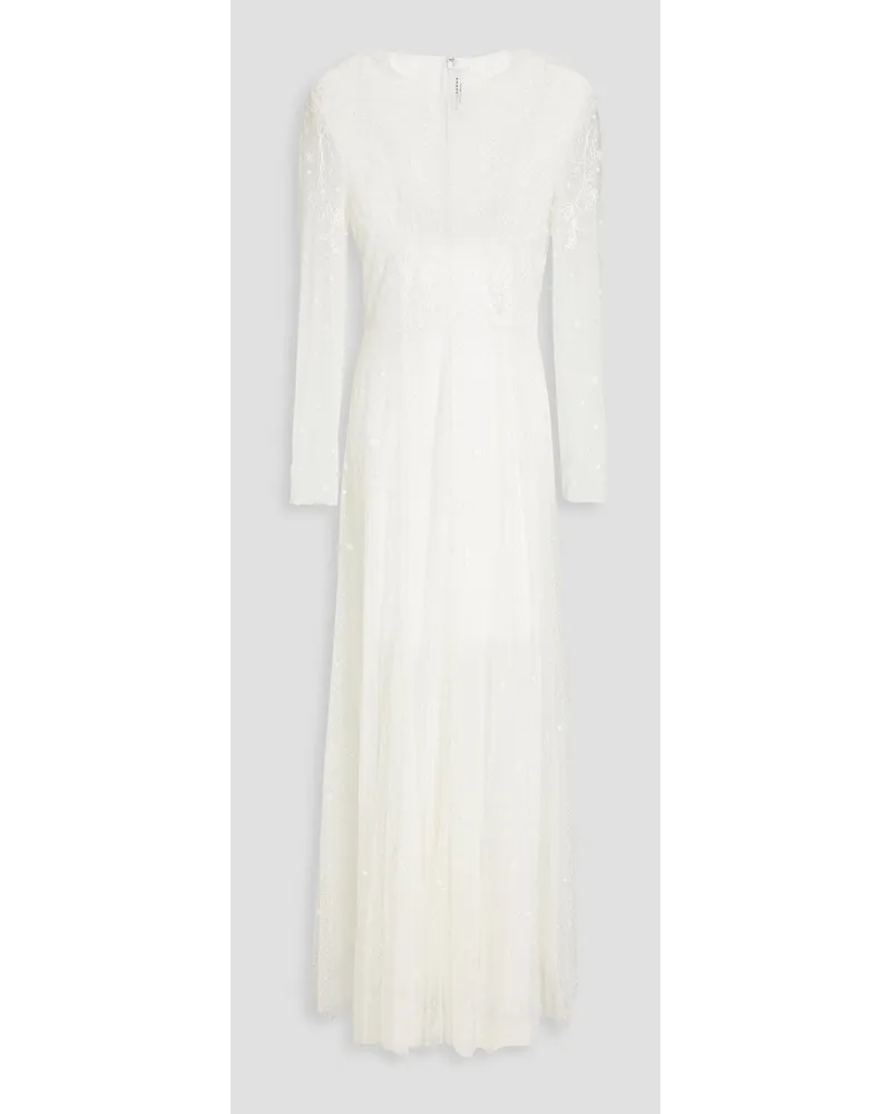 Philosophy Di Lorenzo Serafini Embroidered glittered tulle gown - White White