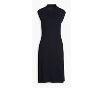 Amy cotton and cashmere-blend dress - Blue