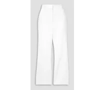 Corette cropped wool-gabardine straight-leg pants - White