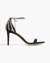 Giuseppe Zanotti Basic 85 crystal-embellished satin sandals - Black Black