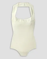 KHAITE Sola stretch-jersey halterneck bodysuit - White White