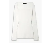 Bouclé-knit sweater - White