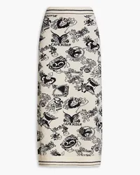 Zimmermann Jacquard-knit merino wool midi skirt - White White