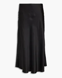 Vince Crinkled satin midi skirt - Black Black