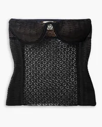 KHAITE Lori strapless stretch-lace bustier top - Black Black