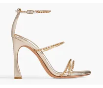 Dolores embellished leather and PVC sandals - Metallic