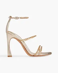 Alexandre Birman Dolores embellished leather and PVC sandals - Metallic Metallic