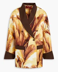 For Restless Sleepers Climene printed silk-twill blazer - Yellow Yellow