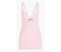 Crystal-embellished jersey mini dress - Pink