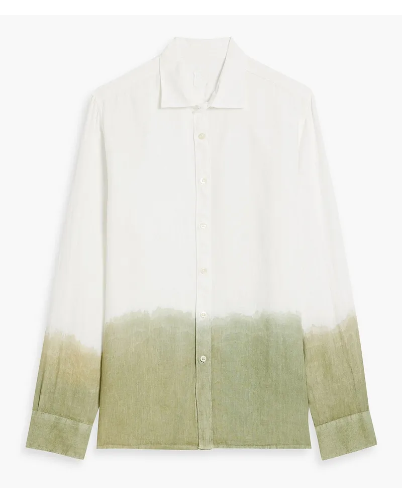 120% Lino Dip-dyed linen shirt - Green Green