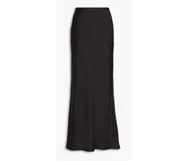 Column silk-satin maxi skirt - Black