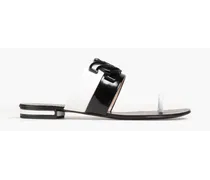 Tiffany two-tone patent-leather sandals - Black