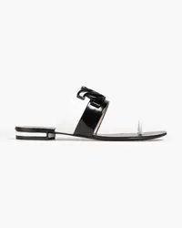 Casadei Tiffany two-tone patent-leather sandals - Black Black