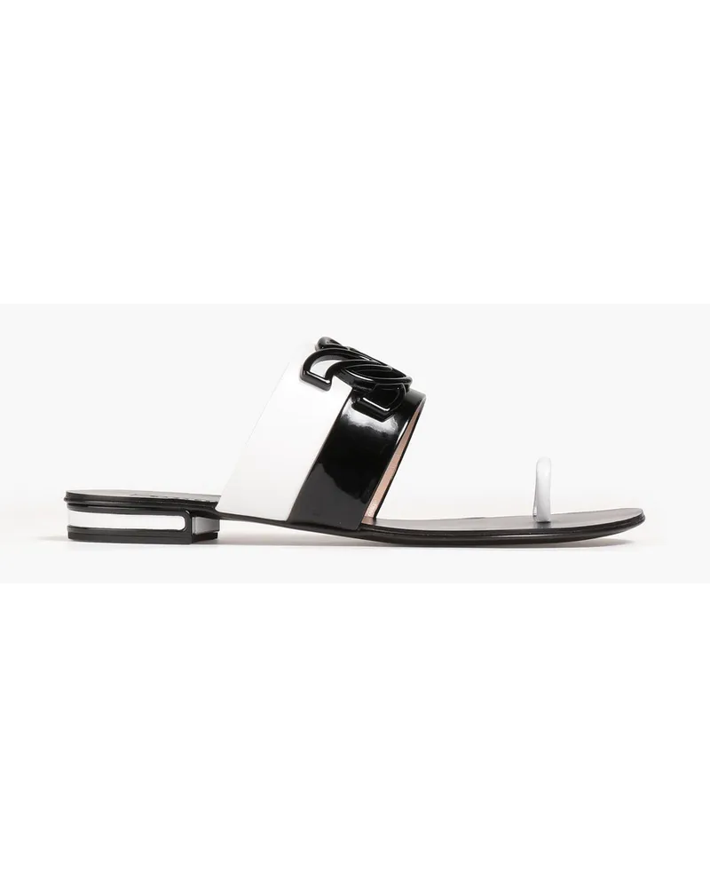 Tiffany two-tone patent-leather sandals - Black