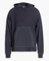 Officine Generale Octave French cotton-terry hoodie - Blue Blue