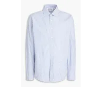 Striped cotton-poplin shirt - Blue