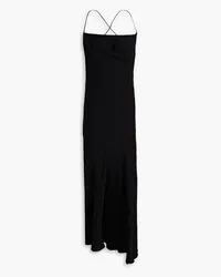 Petar Petrov Asymmetric open-back silk-crepe maxi dress - Black Black