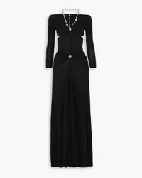 Paco Rabanne Embellished cutout stretch-jersey maxi dress - Black Black