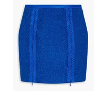Lina zip-detailed bouclé-tweed mini skirt - Blue