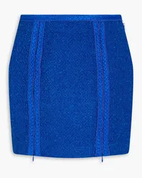 ROTATE Birger Christensen Lina zip-detailed bouclé-tweed mini skirt - Blue Blue