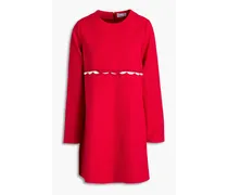 Scalloped crepe mini dress - Red