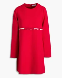 RED Valentino Scalloped crepe mini dress - Red Red