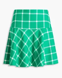 RED Valentino Checked wool-twill mini skirt - Green Green