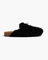 Tory Burch Charm Mammouth shearling slippers - Black Black