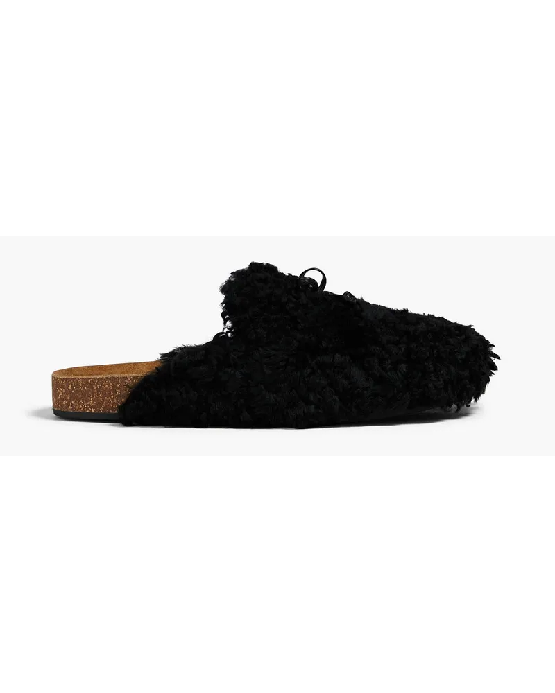 Tory Burch Charm Mammouth shearling slippers - Black Black