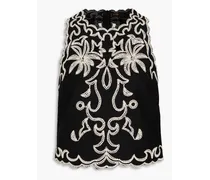 Embroidered cotton top - Black