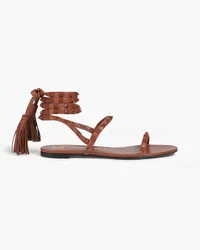 Valentino Garavani Rockstud tasseled leather sandals - Brown Brown