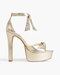 Alexandre Birman Clarita bow-embellished metallic leather platform sandals - Metallic Metallic