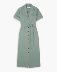 Cefinn Lennox belted woven midi shirt dress - Green Green