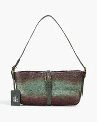 Altuzarra Watermill leather-trimmed raffia shoulder bag - Green Green